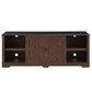 Modern Farmhouse Entertainment Console, Barn Door Design with Shelves and Cabinets For up to 80'' TV's