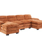 U-shaped profile sofa, including two single seats and two chaise, modular sofa, Chenille sofa,Orange