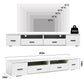 White TV Stand for Living Room,  Modern Entertainment Center Stand for TV Up to 90 Inch, Large Led TV Stand with 4 Storage Drawers, High Glossy Waterproof  TV Console, TV Table Media Furniture