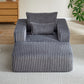 Corduroy Lounge Chair & Footrest – Fluffy Sleeper Sofa for Modern Comfort