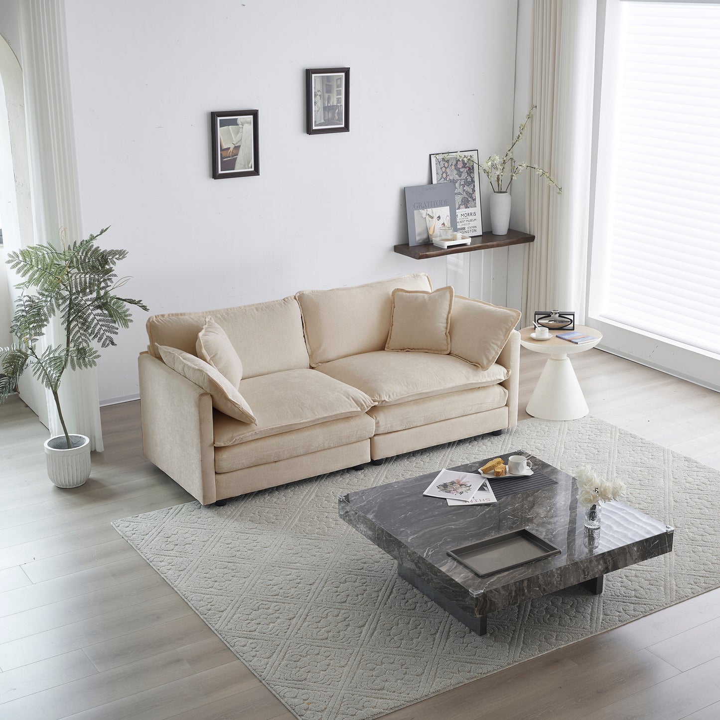 Large Modern Deep Seat Loveseat Sofa