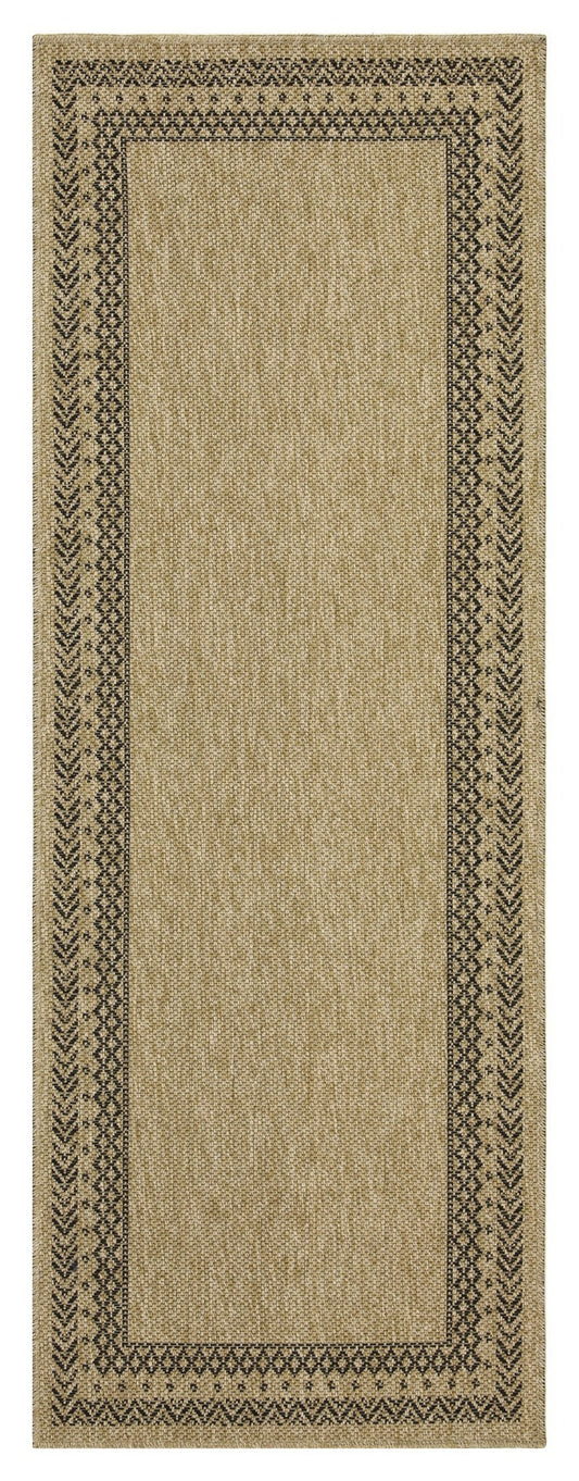 2 ft. 7 in. x 7 ft. 3 in. Jute/Black Indoor-Outdoor Area Rug