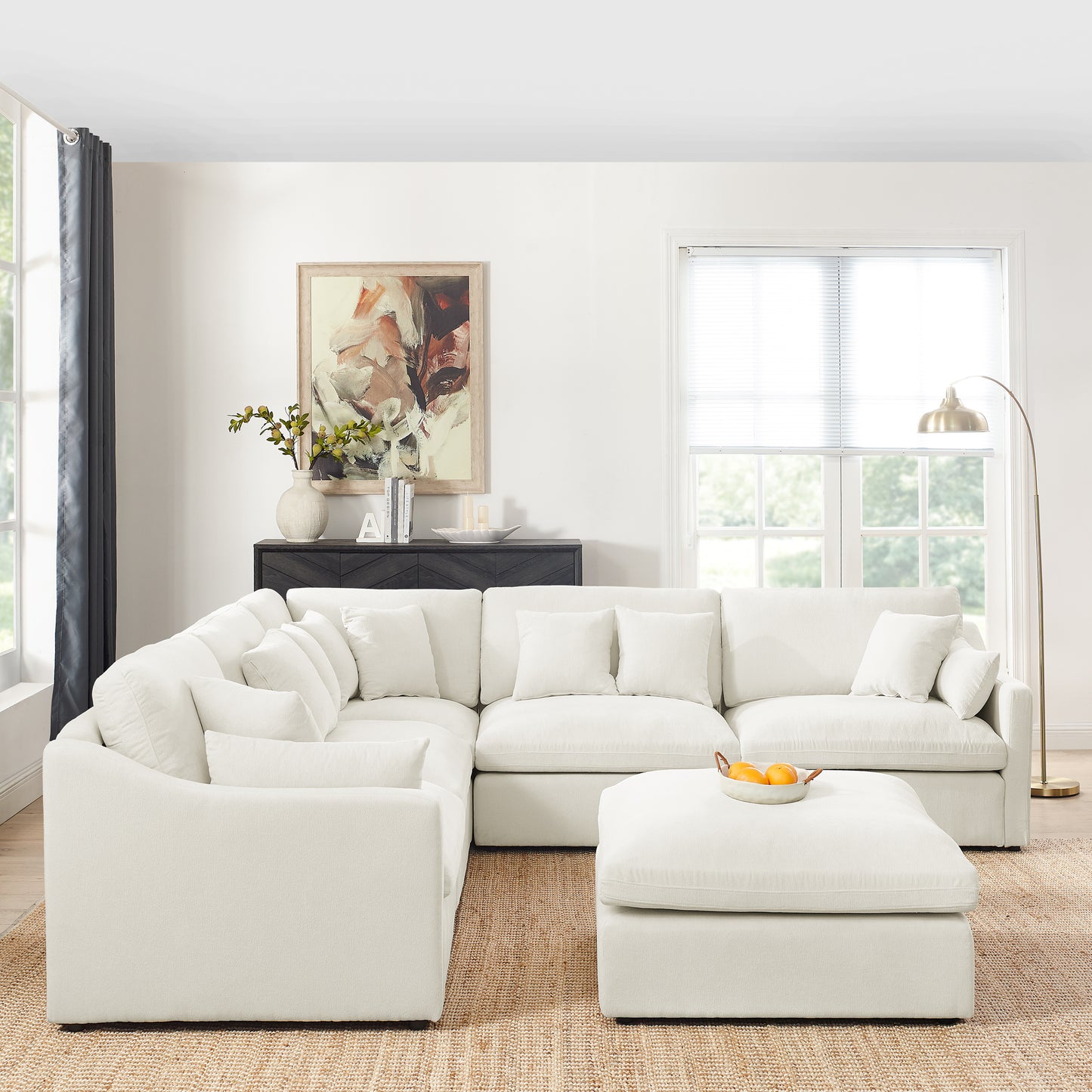 Modular L-Shaped Sectional Sofa- 6-Seats