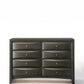 59" Gray Solid Wood Standard Dresser/Chest