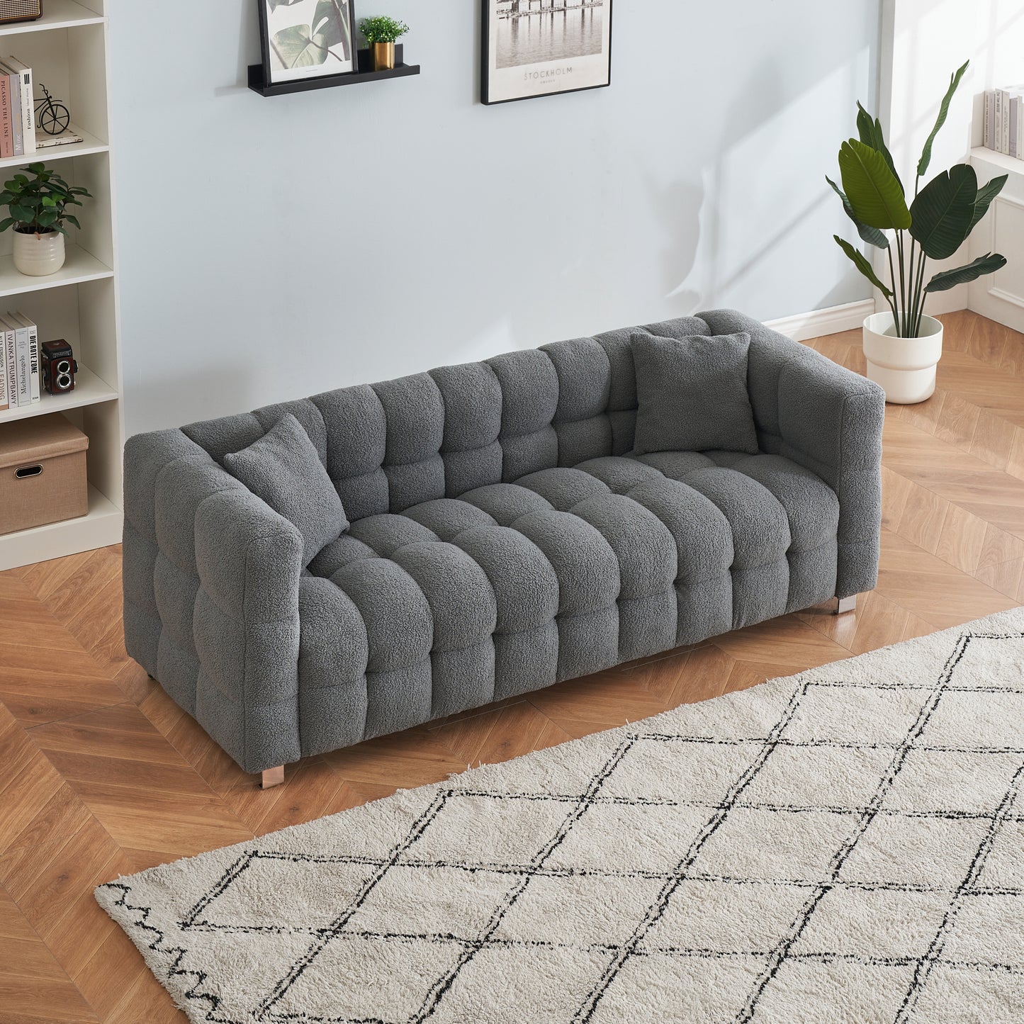 3- Seater Sofa with 2 Throw Pillows