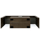 Modern Brown TV Stand with LED Lights, Tempered Glass Shelf & Stylish Design For up to 55" TV's