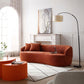 Mid Century Modern Curved Sofa, (Orange)