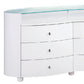 31" Sophisticated White High Gloss Dresser