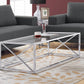 22" Clear And Silver Glass And Iron Coffee Table