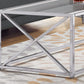 22" Clear And Silver Glass And Iron Coffee Table