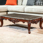 63" Marble Walnut Wood Coffee Table