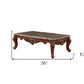 63" Marble Walnut Wood Coffee Table