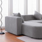 Modern  L shape boucle Sofa with curved seat (facing left)