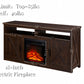 Farmhouse Barn Door Entertainment Console with 18'' Fireplace Insert & Storage for up to 65" TV's