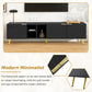 Modern Minimalist Geometric TV Cabinet with Metal Handles and Gold Legs for Up to 80'' TV's