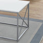 Set of Three 42" White And Silver Metal Coffee Table