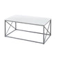 Set of Three 42" White And Silver Metal Coffee Table