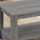 Set of Three 42" Gray Coffee Table With Shelf