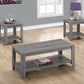 Set of Three 42" Gray Coffee Table With Shelf