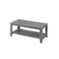 Set of Three 42" Gray Coffee Table With Shelf