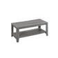 Set of Three 42" Gray Coffee Table With Shelf