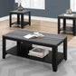 Set of Three 42" Gray And Black Coffee Table With Shelf