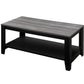 Set of Three 42" Gray And Black Coffee Table With Shelf