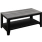 Set of Three 42" Gray And Black Coffee Table With Shelf