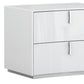 18" White Two Drawers Manufactured Wood Nightstand