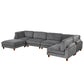 Modular Sectional Sofa with Ottoman - 6-Seater