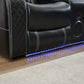 M071 Power reclining Sectional Sofa W/speaker / LED strip Black color