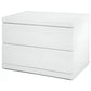 20" White Two Drawer Glossy Finish Nightstand