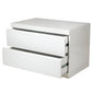 20" White Two Drawer Glossy Finish Nightstand