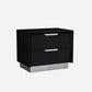 21" Black Two Drawers Nightstand