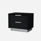 21" Black Two Drawers Nightstand