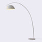 91" White Steel Arched Floor Lamp