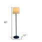 60" Traditional Shaped Floor Lamp With White Drum Shade