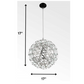 17 X" 17" Stainless Steel Pendant Lamp