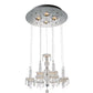 Clear Candle Style Four Light Metal and Glass Ceiling Light