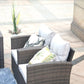 Six Piece Outdoor Brown Metal Sofa Seating Group With Cushions