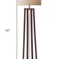 60" Solid Wood Novelty Floor Lamp With Beige Drum Shade