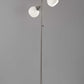 Floor Lamp Brushed Steel Metal Three Adjustable Globes