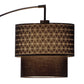 71" Black Arched Floor Lamp With Brown Drum Shade