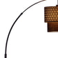 71" Black Arched Floor Lamp With Brown Drum Shade