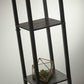 Floor Lamp With Black Wood Finish Storage Shelves