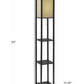 Floor Lamp With Black Wood Finish Storage Shelves