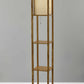 Floor Lamp With Black Wood Finish Storage Shelves