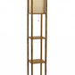 Floor Lamp With Black Wood Finish Storage Shelves