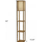 Floor Lamp With Black Wood Finish Storage Shelves