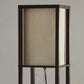 Floor Lamp With Black Wood Finish Storage Shelves